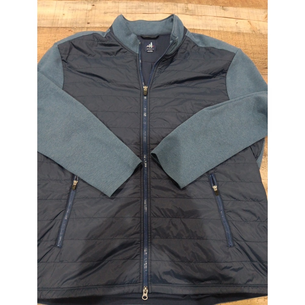 Men's Johnnie-O Full Zip Collared Sweater Nylon Front Sz XL 2654